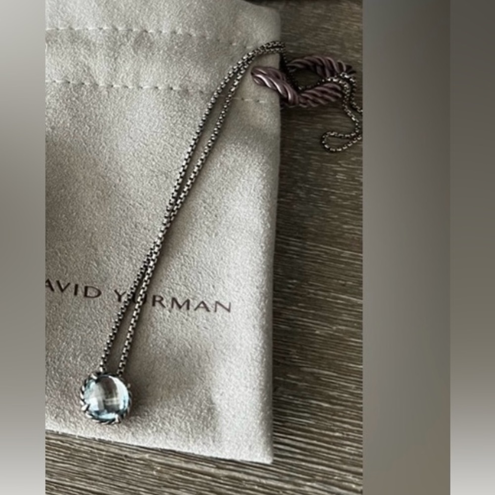 Authentic David Yurman Chatelaine Blue Topaz Necklace